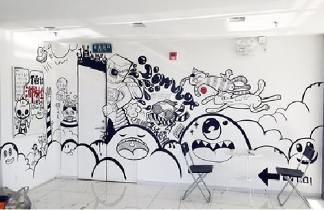 镇江手绘墙并非传统涂鸦。